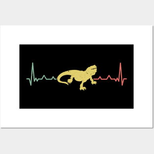 Heartbeat Pogona Lizard Reptile Bearded Dragon Posters and Art